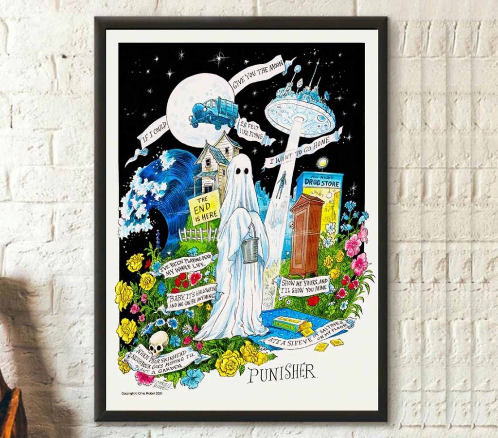 phoebe bridgers on tour 2022 poster by chris riddell - Phoebe Bridgers Store