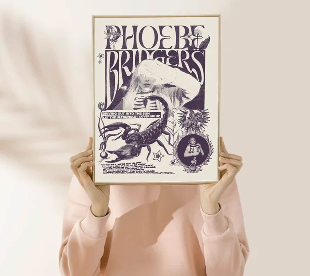 phoebe bridgers on tour 2022 poster no framed - Phoebe Bridgers Store