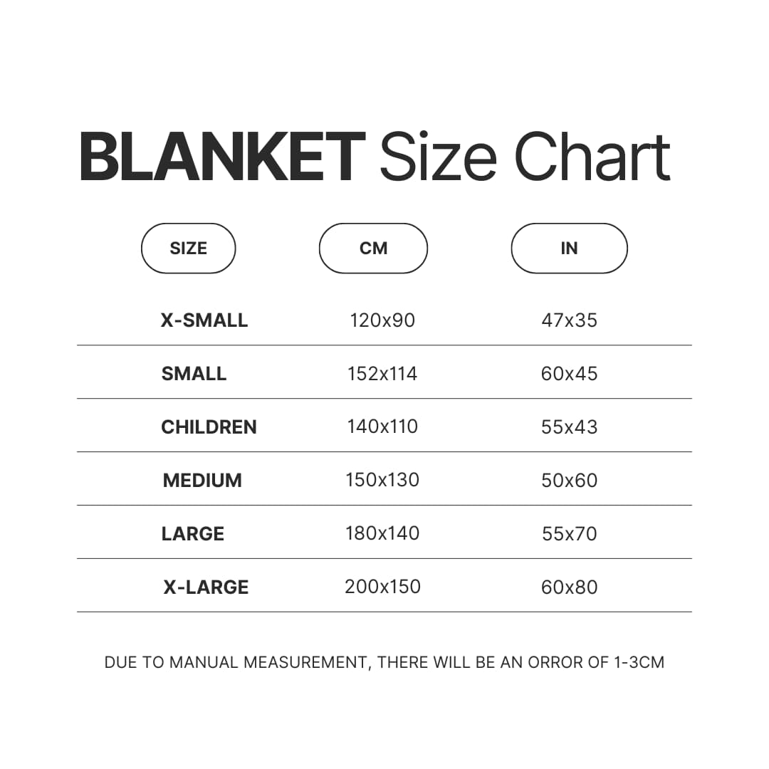 Blanket Size Chart - Phoebe Bridgers Store