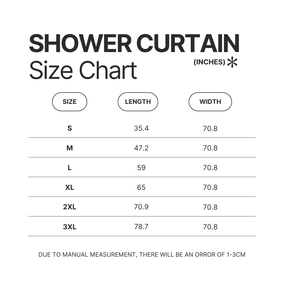 Shower Curtain Size Chart - Phoebe Bridgers Store