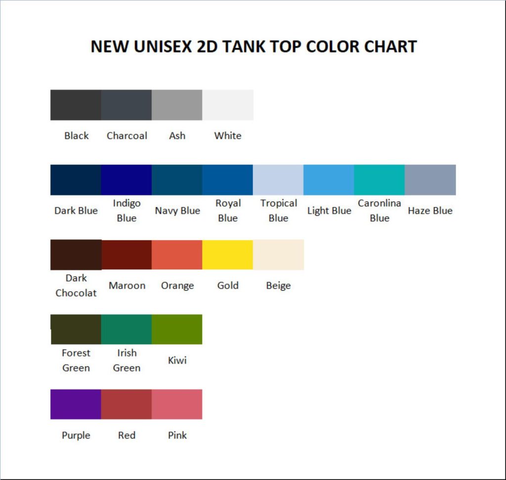 tank top color chart - Phoebe Bridgers Store